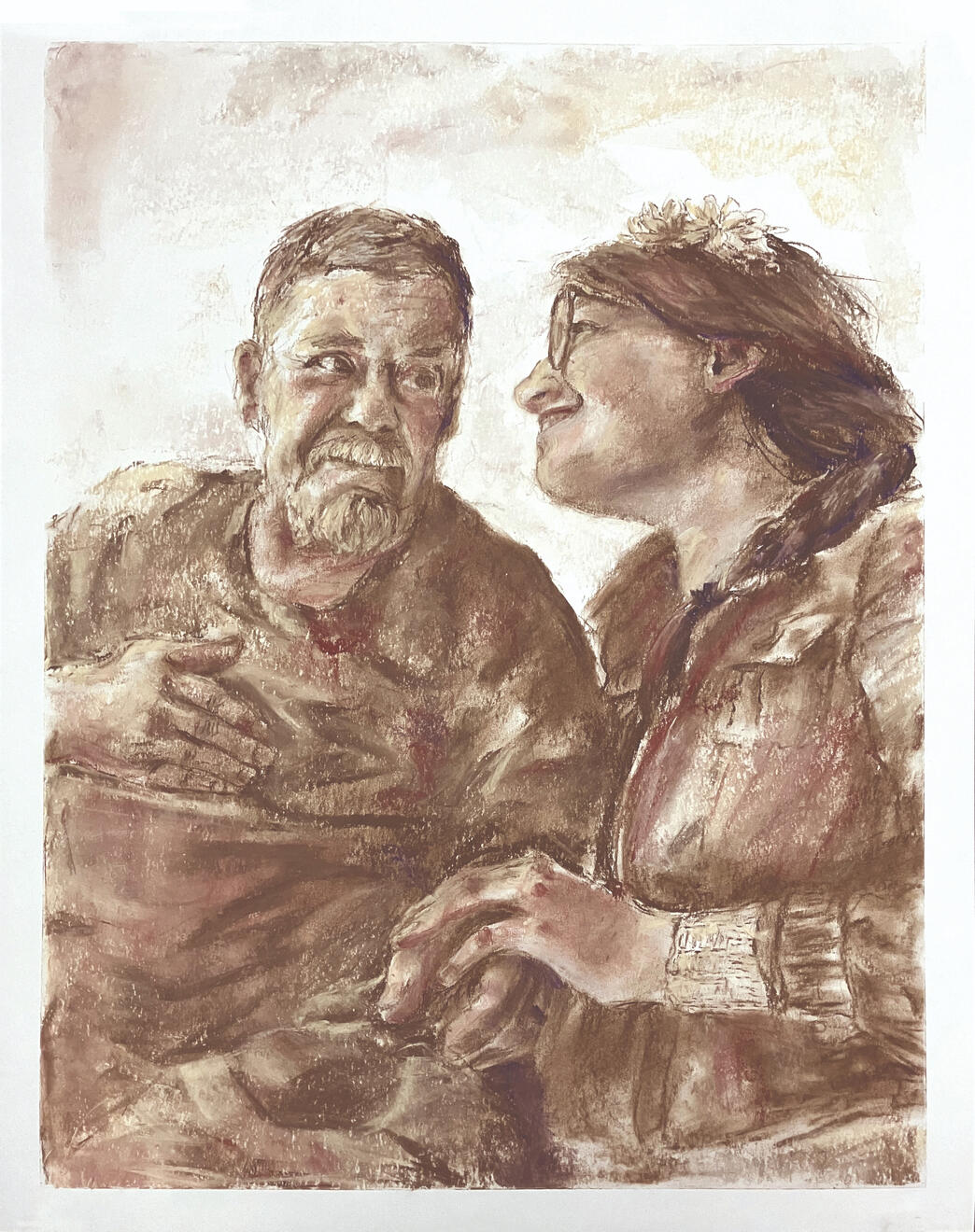 A Grandfather's Love chalk pastel on paper 24"x19"
