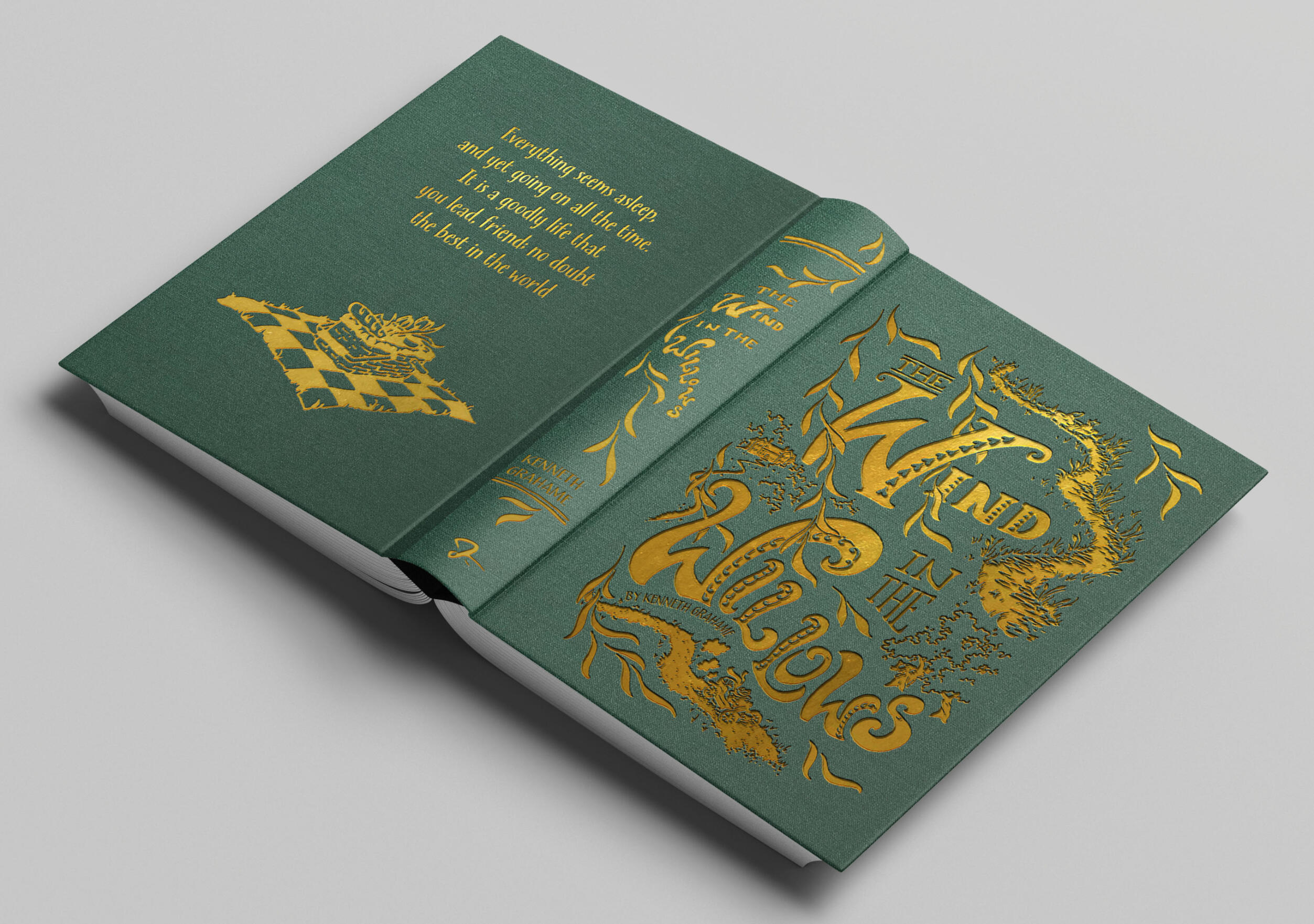 The Wind in the Willows, Watercolor and Ink, 2025. Cover design for Kenneth Grahame's The Wind in the Willows.